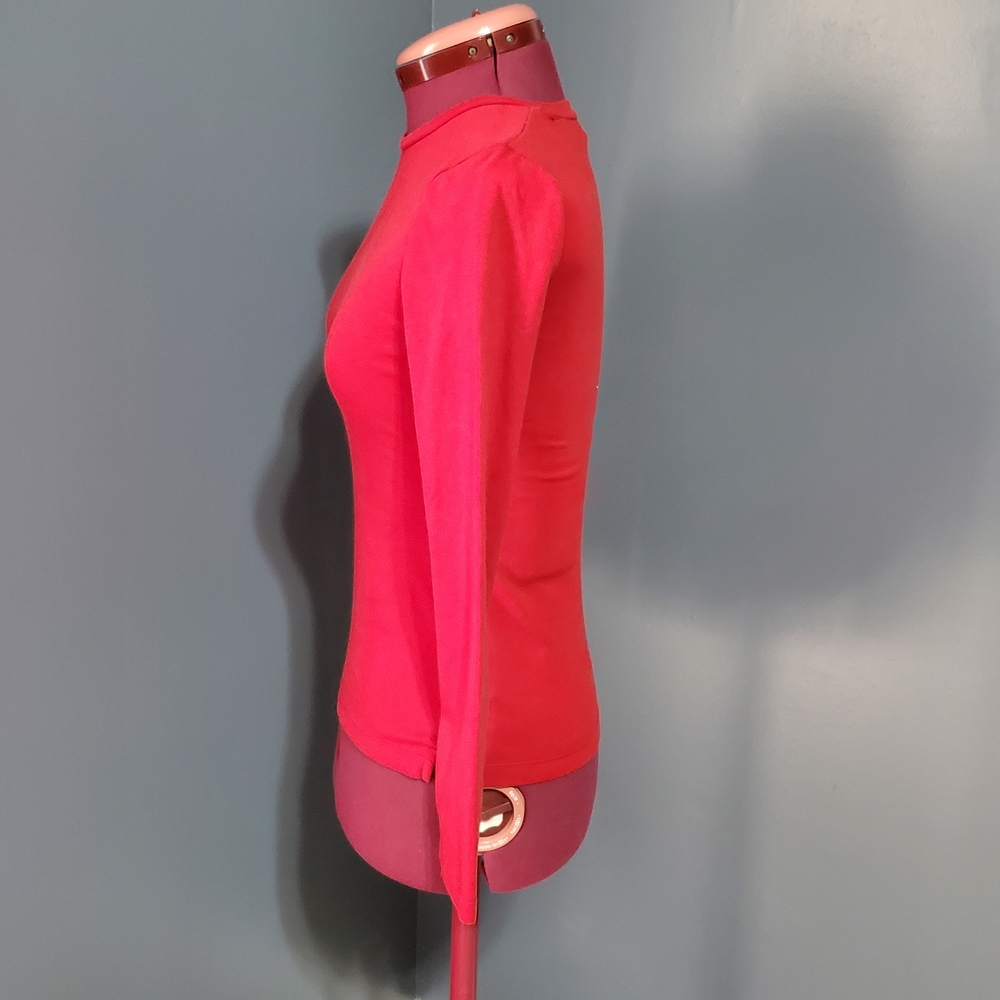 Lauren Ralph Lauren Vibrant Red Long Sleeve Top Tee Shirt Size PS - Picture 2 of 7